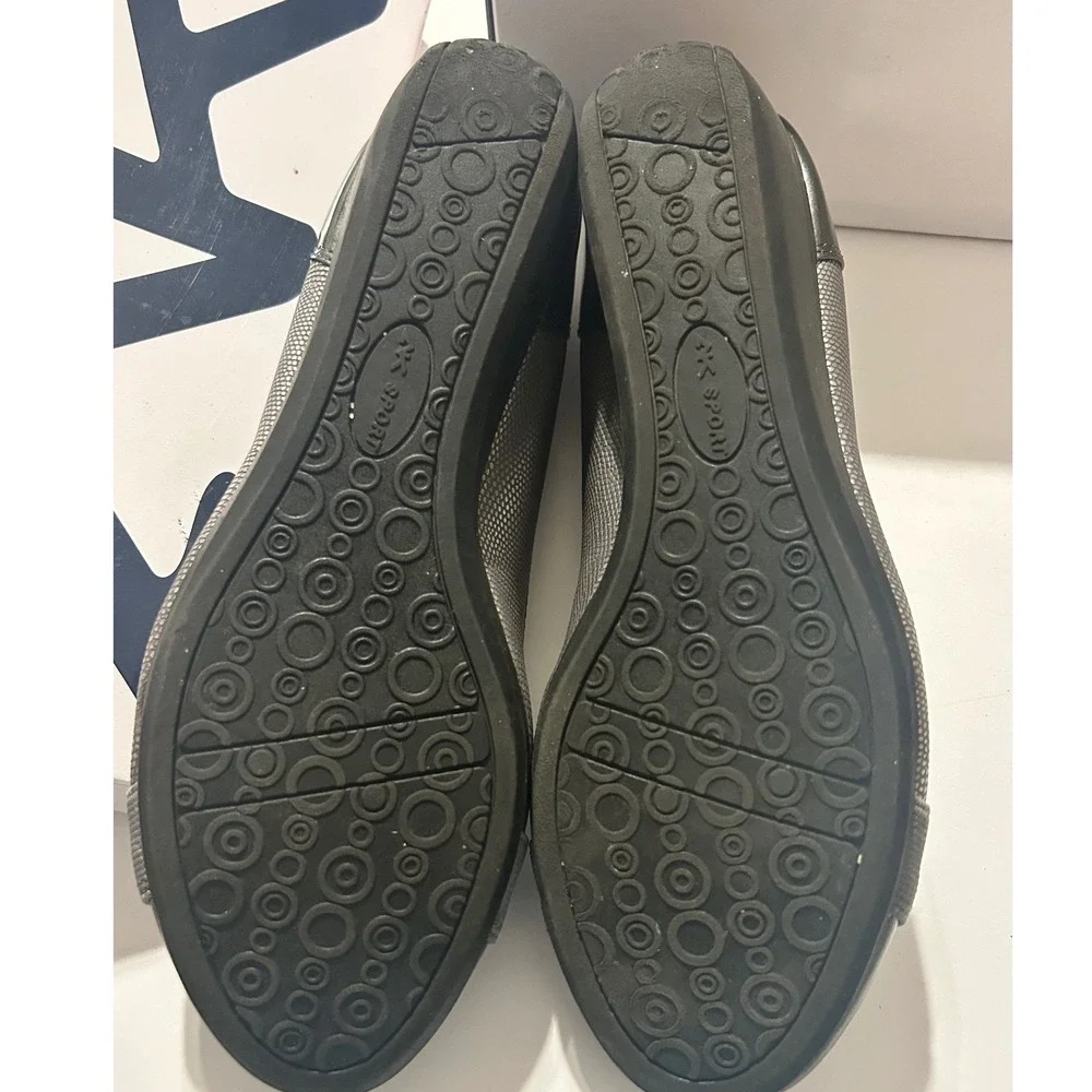 Anne Klein Sport Akbirta Pewter Metallic Wedge Pumps Shoes 8.5M 25020445-BG0